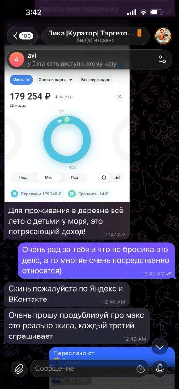 Лика: доход 179 254 ₽ за июнь